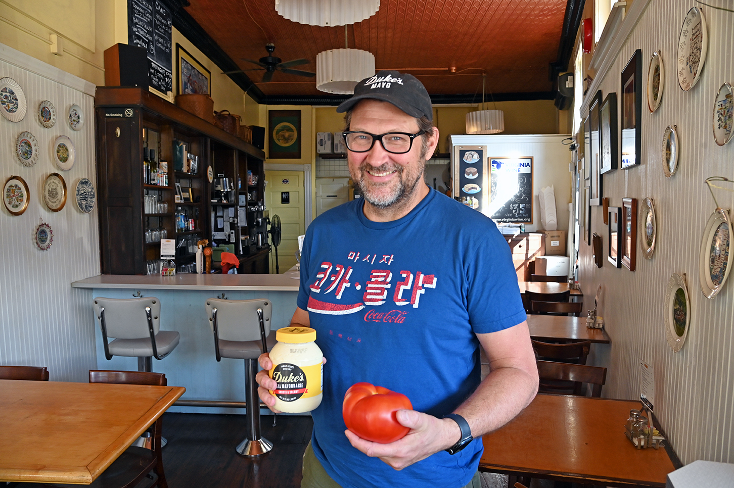 John Murden with a tomato
